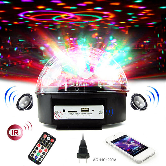 LED Crystal Magical Disco Ball Light with MP3 Remote Control Strobe DJ KTV Party Stage Lights