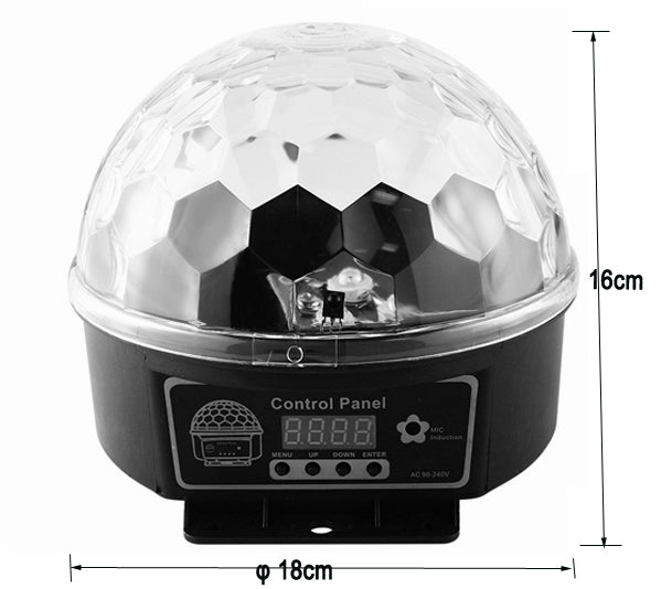 Six Color Beam Lights Stage Disco DJ Party Light DMX512 LED Crystal Magic Disco Ball Light