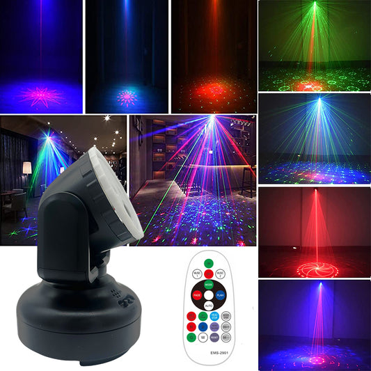 Double Hole 16 Pattern Mini Laser Moving Head Light RG DJ Disco Light with Remote Control