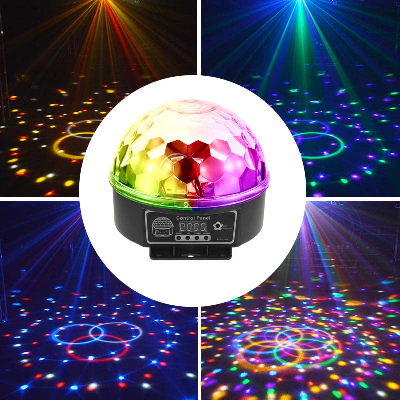 Six Color Beam Lights Stage Disco DJ Party Light DMX512 LED Crystal Magic Disco Ball Light
