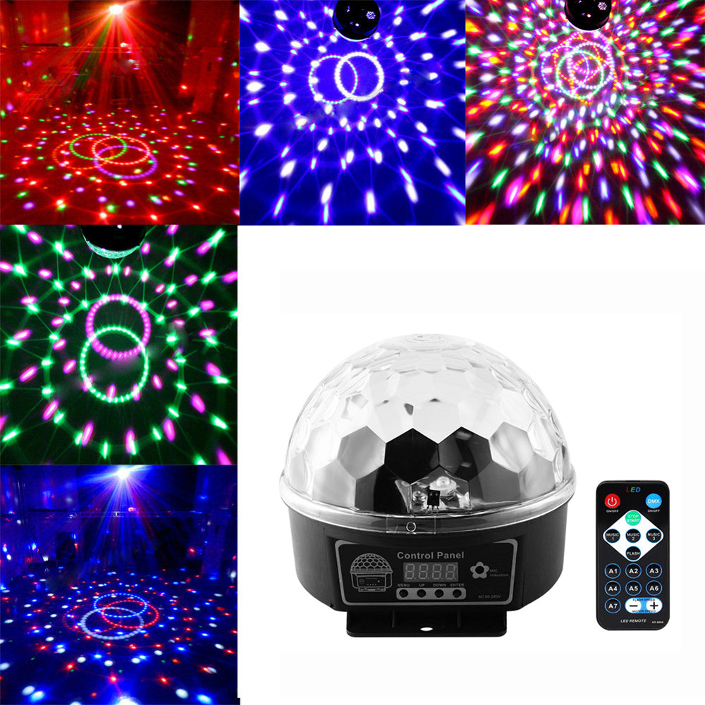 Six Color Beam Lights Stage Disco DJ Party Light DMX512 LED Crystal Magic Disco Ball Light
