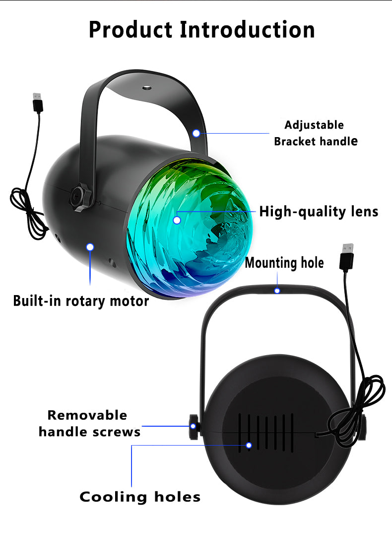 Aurora Ocean Wave Projector Light 4 Modes Northern Lights Lamp Bedroom Water Ripple Night Light