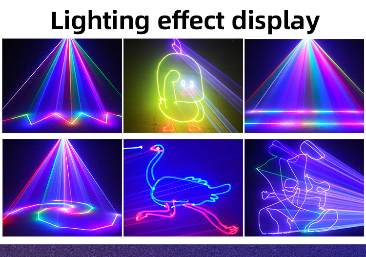 DJ Laser Party Lights 3D Animation RGB Laser Stage Lighting DMX512 Music Sound Activated Disco Projector Lights