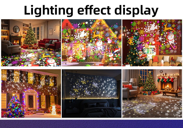 2025 New Christmas Projection Lights Christmas Snow Projector Snowflake Snowstorm Halloween Projector Light