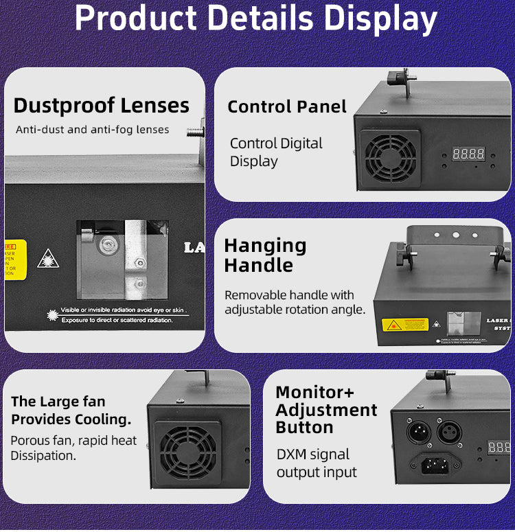 DJ Laser Party Lights 3D Animation RGB Laser Stage Lighting DMX512 Music Sound Activated Disco Projector Lights