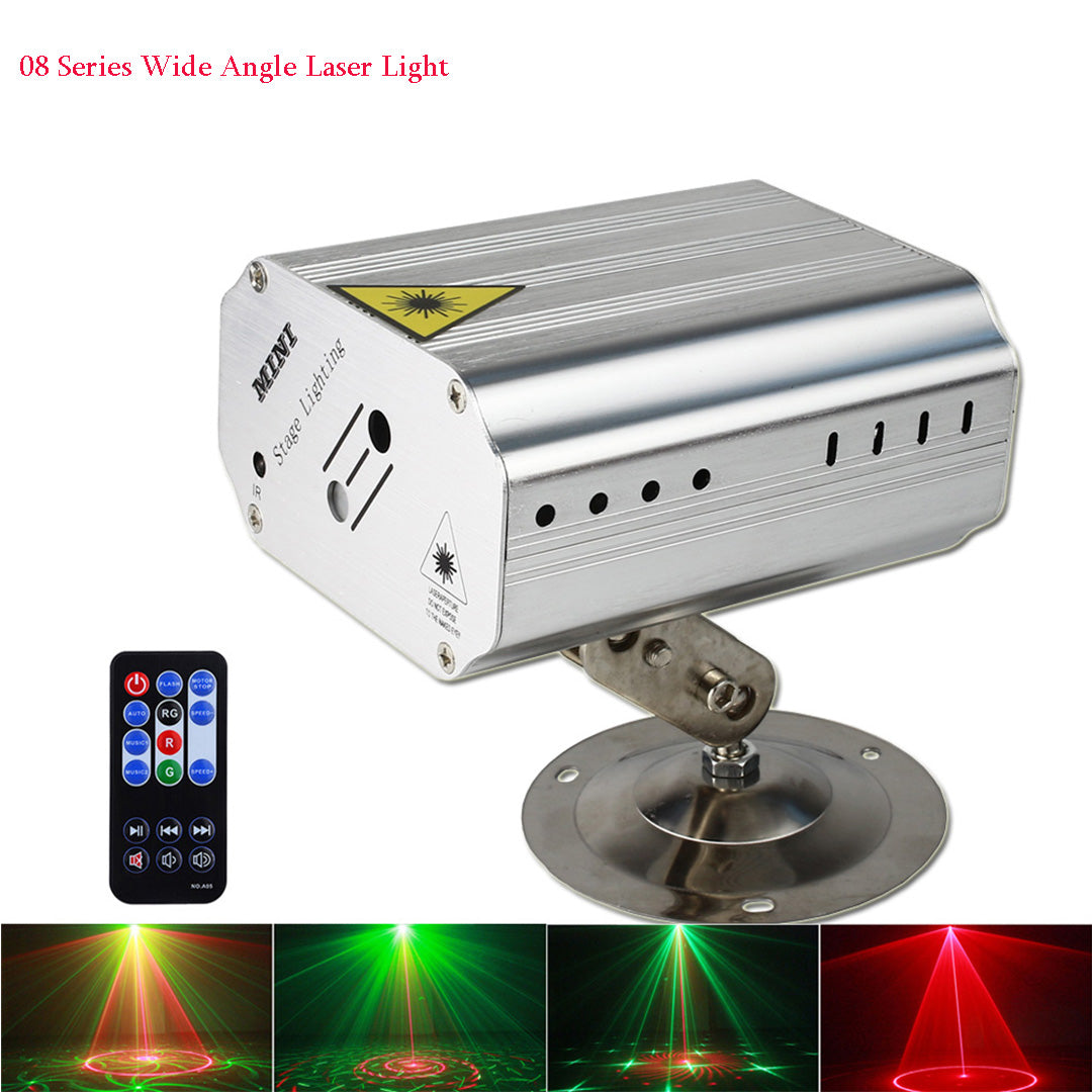 Double Hole Red Green Remote Control 24 Patterns Projection Lamp Mini Party Disco Laser Lights