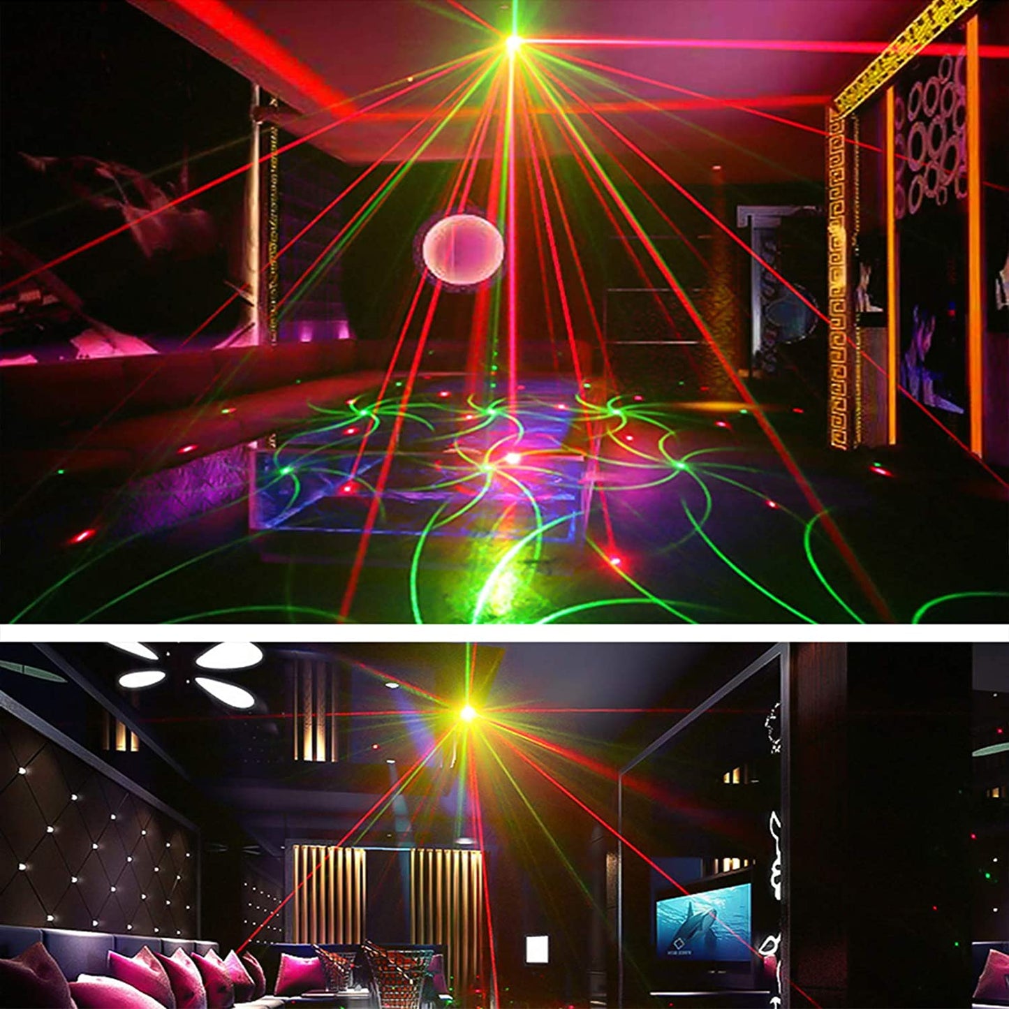 Remote Control Mini Disco Laser Strobe Light RGB LED 2 in 1 Dj Stage Party Laser Lights