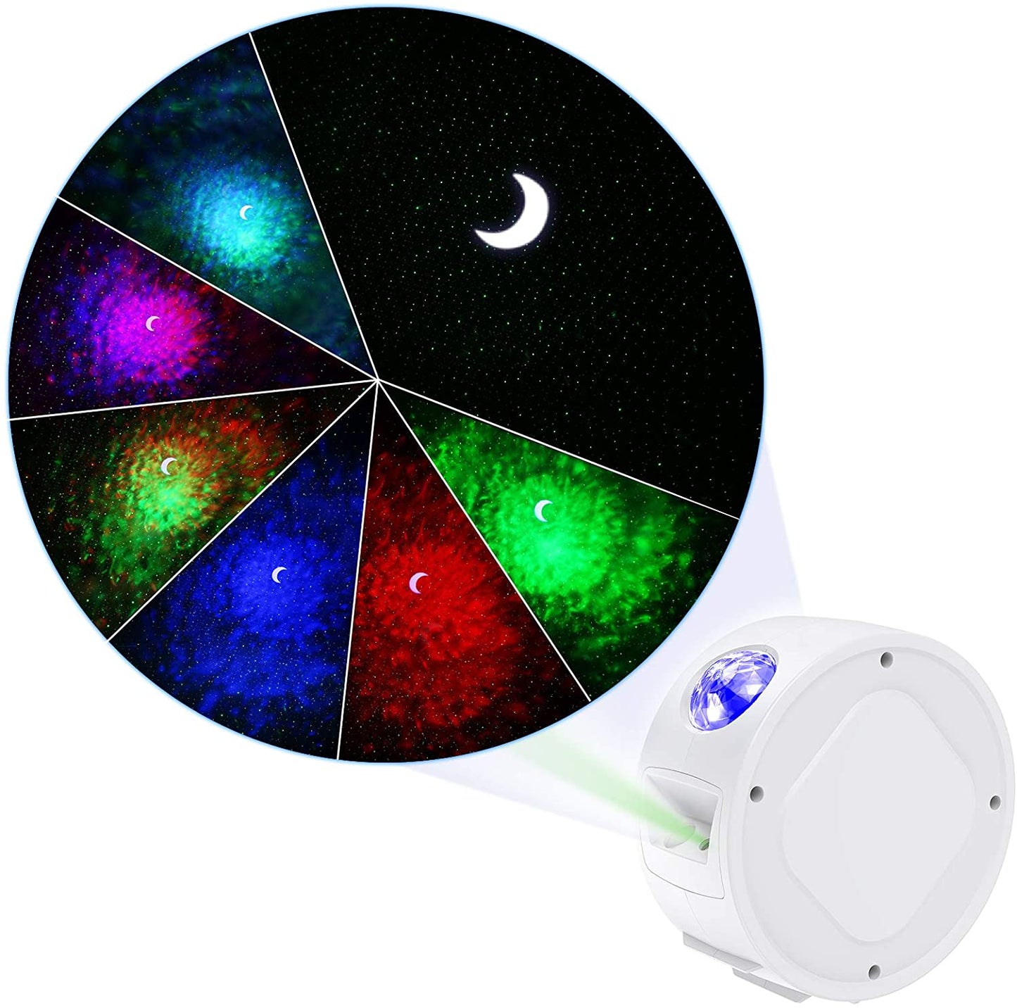 LED Laser Star Moon Projector Nebula Lamp Sound Control Starry Sky Night Light Projector