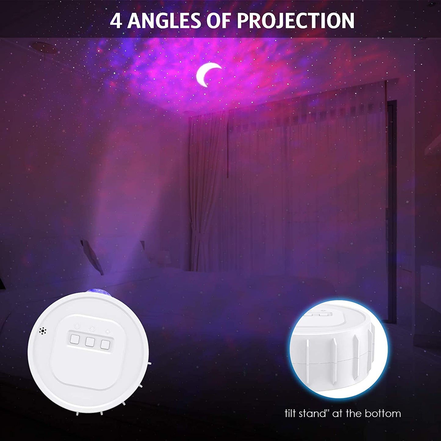 LED Laser Star Moon Projector Nebula Lamp Sound Control Starry Sky Night Light Projector