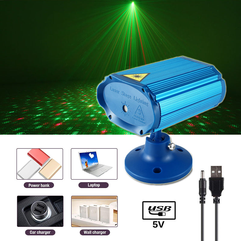 USB Rechargeable Mini Projector DJ Disco Laser Light Voice Activated Party Laser Lights