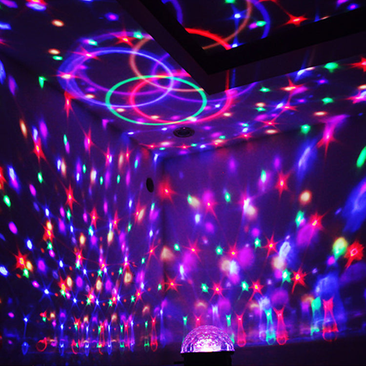 LED Crystal Magical Disco Ball Light with MP3 Remote Control Strobe DJ KTV Party Stage Lights