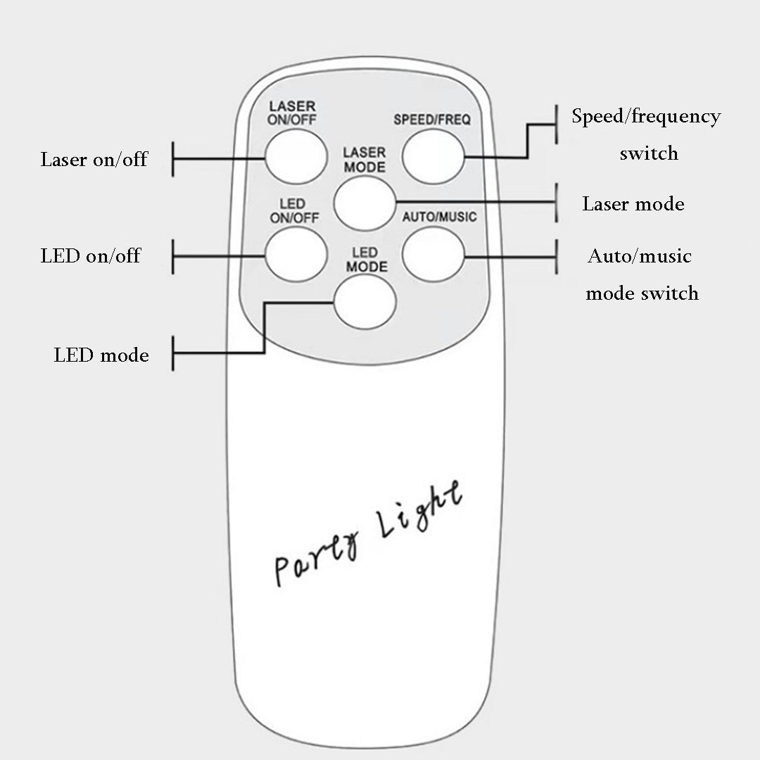 Three Holes RGB DJ Mini Disco Light Auto Sound Remote Stage LED Laser Party Lights