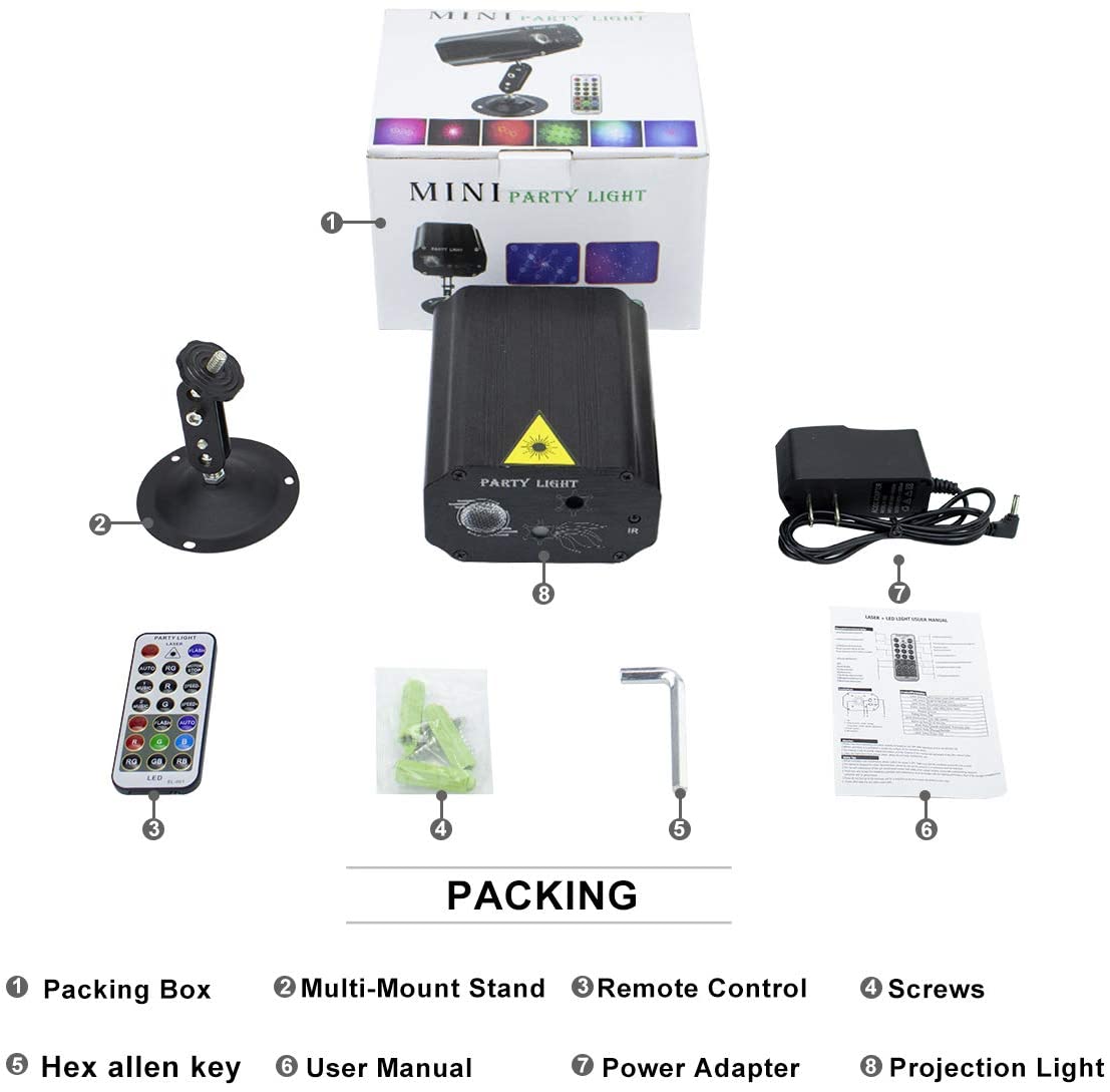 Factory Store Aluminum Alloy Housing 10w LED+Laser Party Light Ambient Light