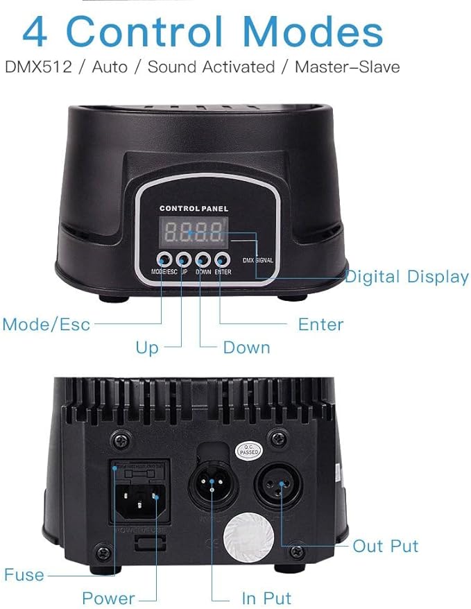 Stage Lights Mini Moving Heads 7x10W LED Disco DJ Lights Dance Lighting LED RGBW DMX512 Sound Activated High Energy Light for Party Wedding Club Bars Show