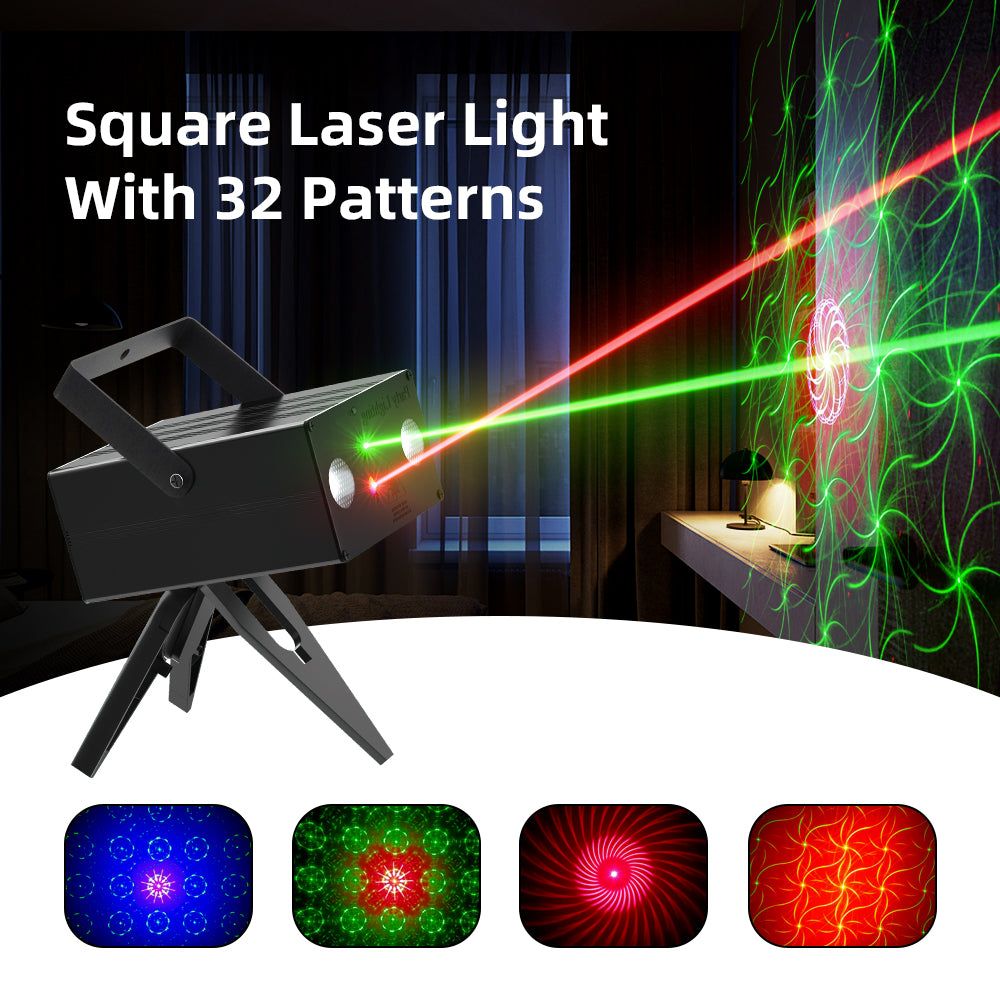 Mini With Tripod 10W Sound Control Dual RGB Led Laser Light Party Projector Lights DJ Laser Light