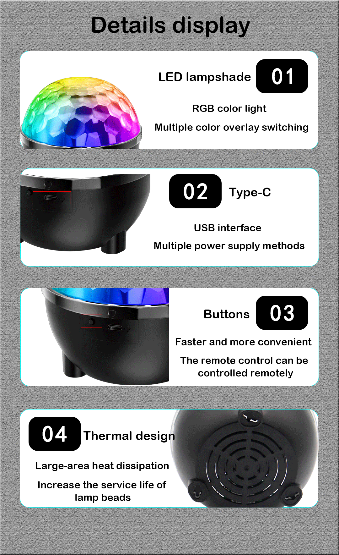 Medium Size Sunflower Magic Ball Light Bar Bounce Lights School Student Party Lights