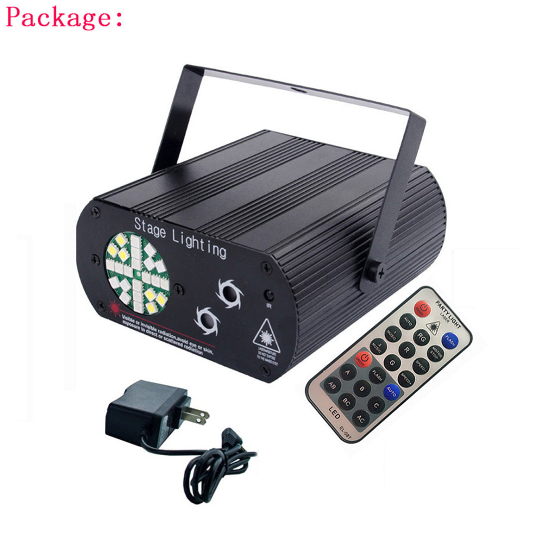 Sound Activated DJ Disco Stage Party Lights RGB Flash Strobe Projector LED Laser Light