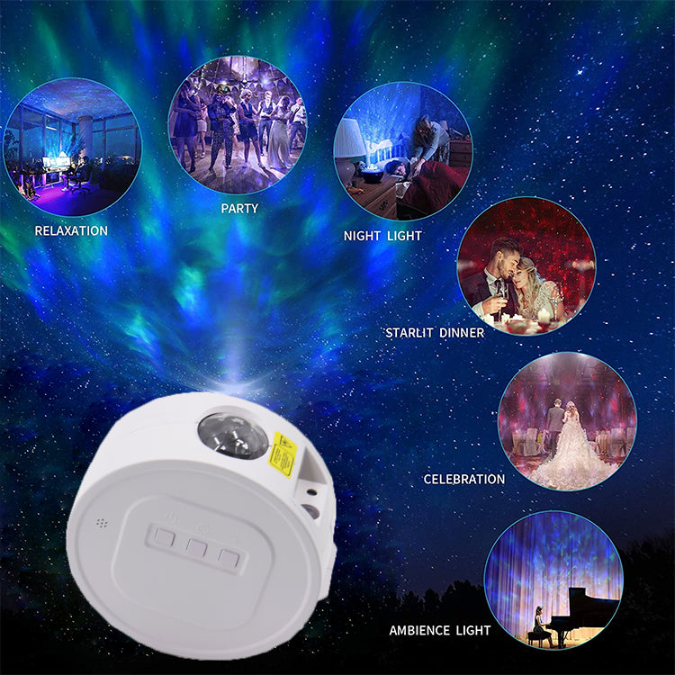 LED Laser Star Moon Projector Nebula Lamp Sound Control Starry Sky Night Light Projector