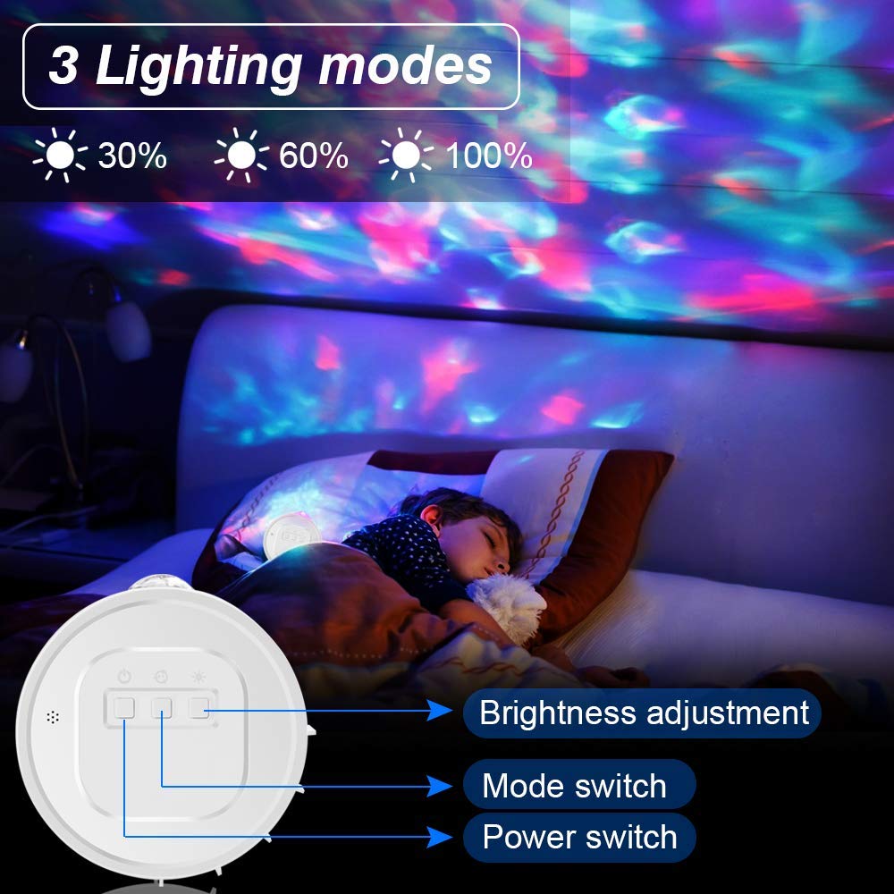 LED Laser Star Moon Projector Nebula Lamp Sound Control Starry Sky Night Light Projector