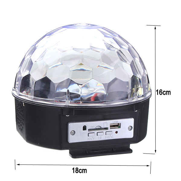 LED Crystal Magical Disco Ball Light with MP3 Remote Control Strobe DJ KTV Party Stage Lights