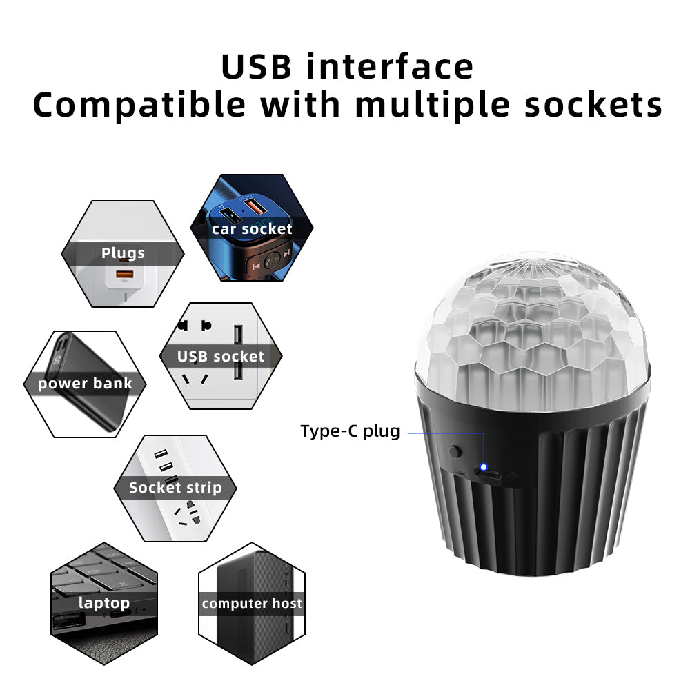 New Styles USB Car Ambient Light Compact Camping Party Light Disco DJ LED Lights Stage