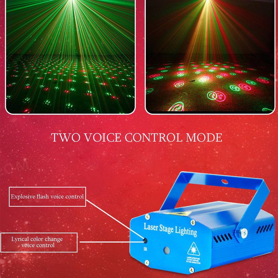 Red Green Mini Laser Projector Stage Light Remote Control Disco Party Strobe Flash Laser Light