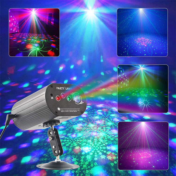 RGB 3 Lens 16 Patterns Remote Control Disco Party Christmas Led Laser Lights