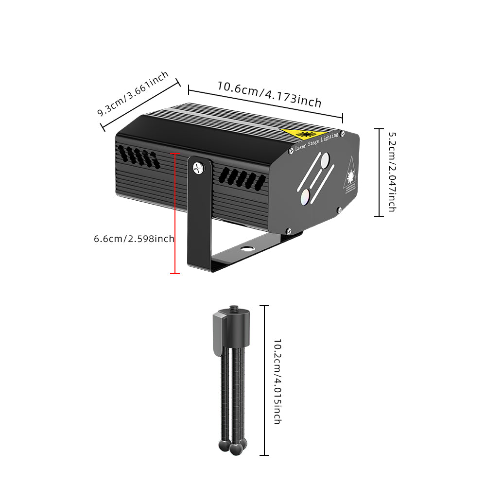 Double Hole Mini RG 16 Patterns DJ Disco Laser Lamp Sound Control Party Laser Lighting Projector