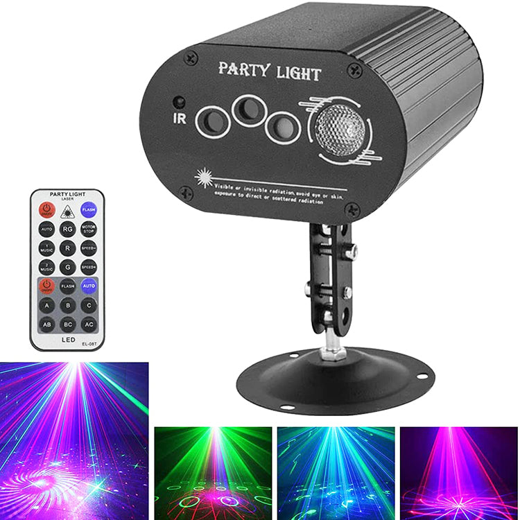 Remote Control 16 Patterns Party Disco DJ Light Sound Activated LED Projector Strobe Stage Lights