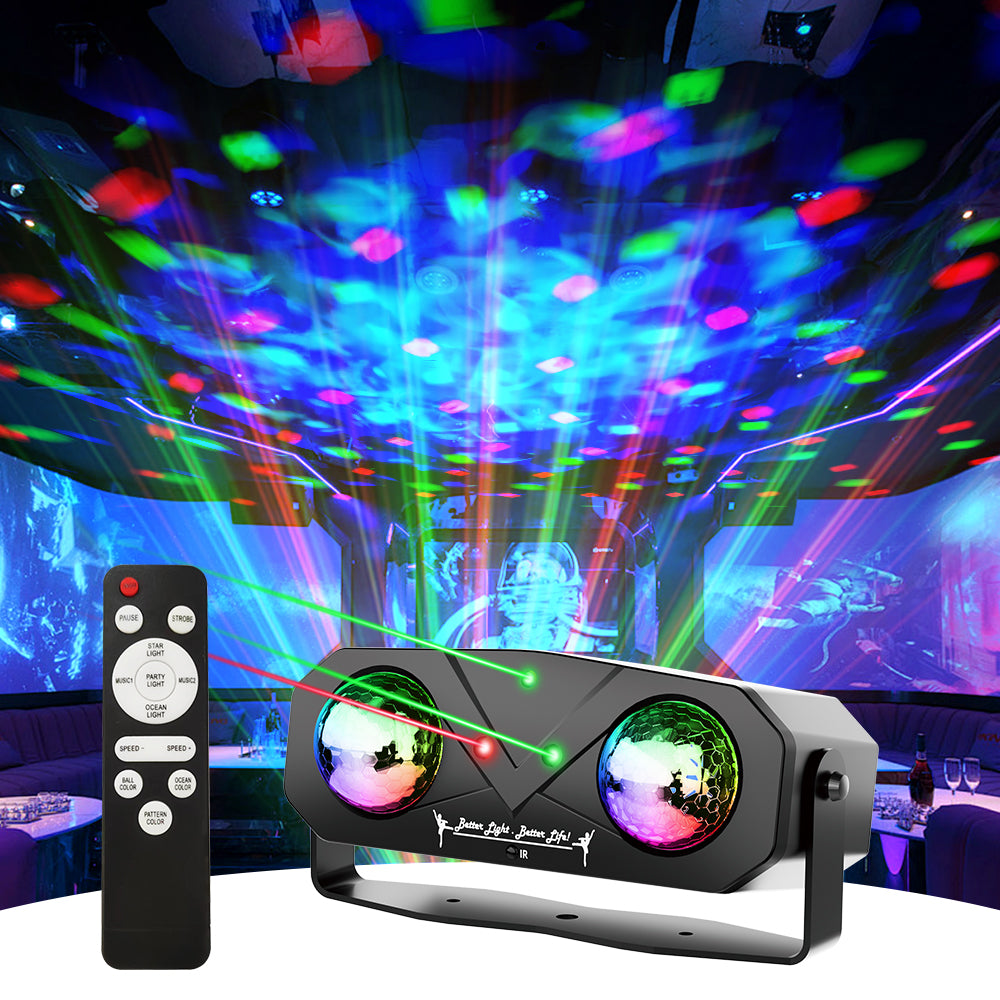 Disco Ball Party Lights With Sound Activated Lights Star Projection Ocean Light and Light Pattern Perfect for DJ, KTV, Club, Dance, Decor, Christmas, Birthday Festival Gifts