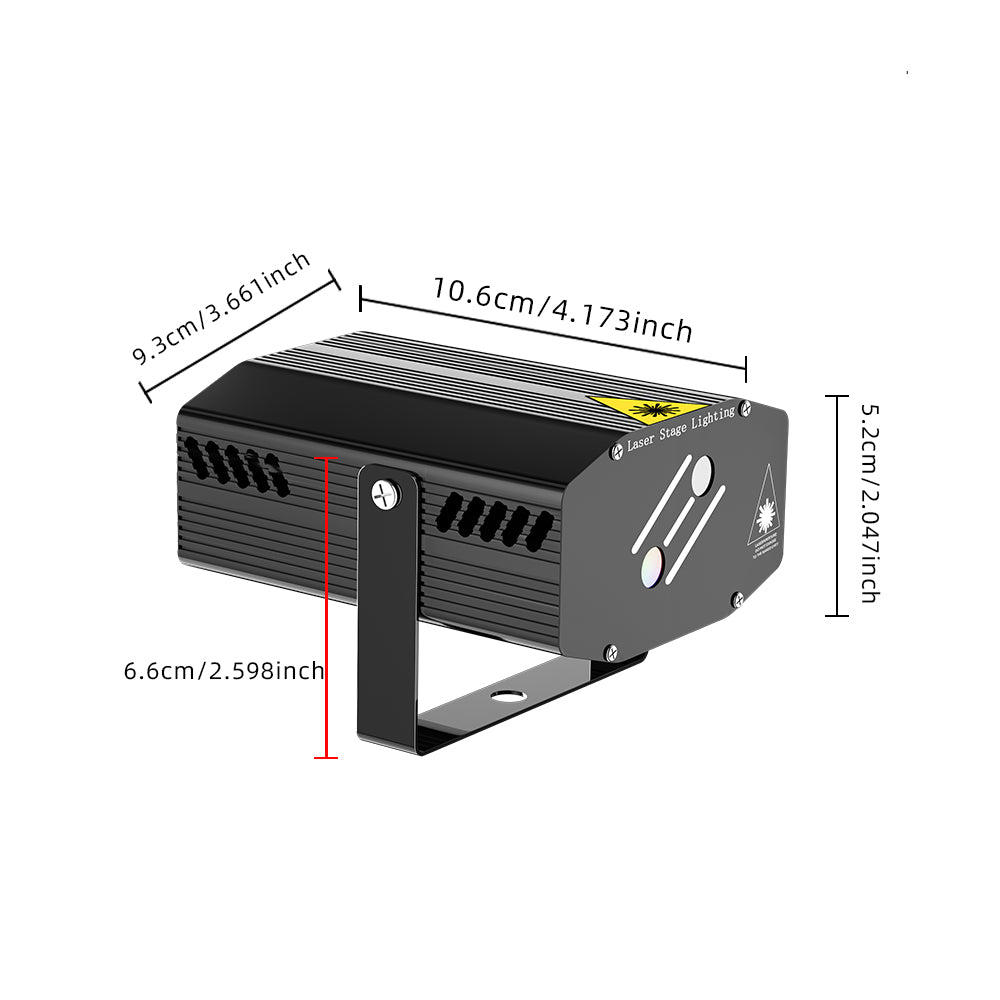 Double Hole Mini RG 16 Patterns DJ Disco Laser Lamp Sound Control Party Laser Lighting Projector