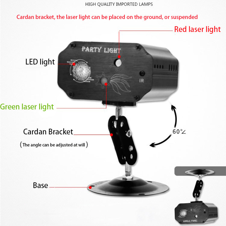 Factory Store Aluminum Alloy Housing 10w LED+Laser Party Light Ambient Light