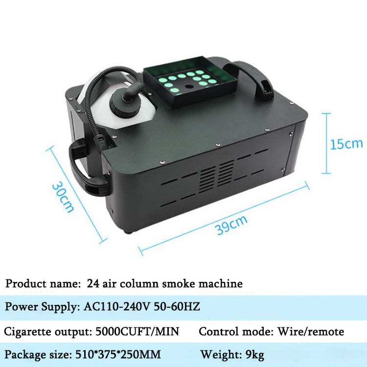 DMX Fog Machine Up Spray 1500W 3 In 1 RGB 24 LED DJ Smoke Machine Stage Wedding Smoke Maker Machine