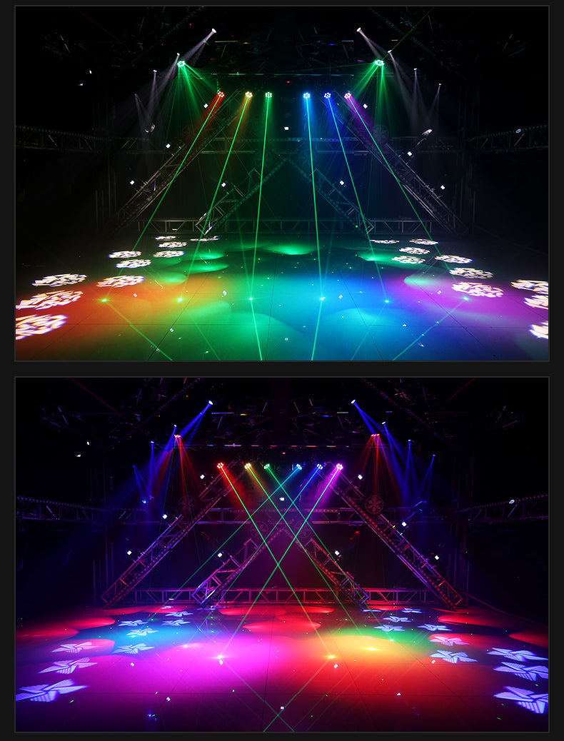 Stage Lights Mini Moving Heads 7x10W LED Disco DJ Lights Dance Lighting LED RGBW DMX512 Sound Activated High Energy Light for Party Wedding Club Bars Show