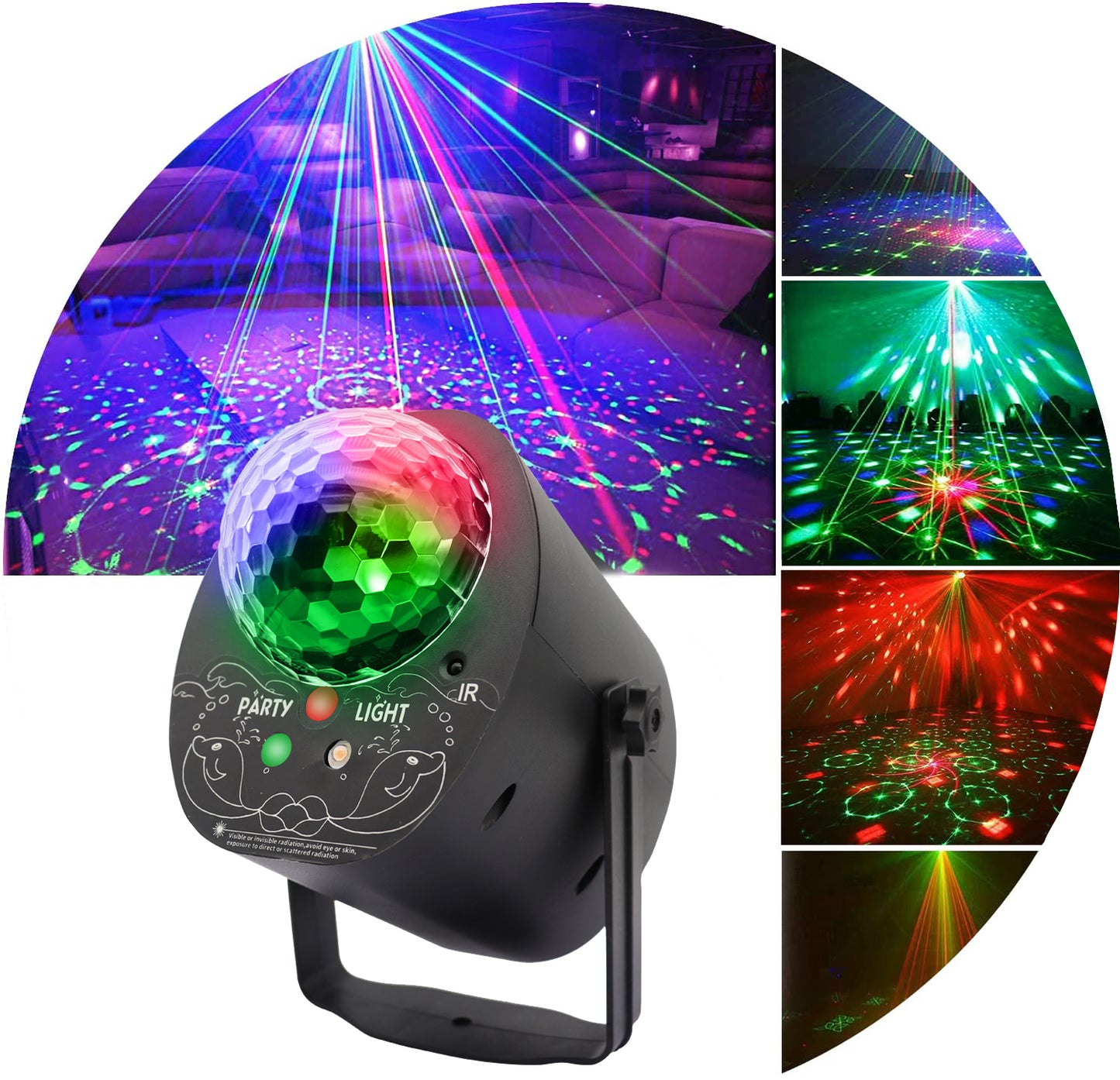 Plastic 16 in 1 Party Disco Ball LED Stage Light Remote Control RG Laser Party Lights