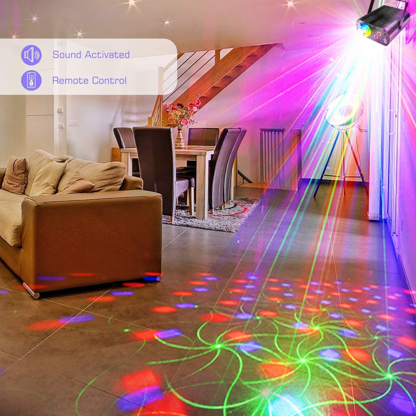 Remote Control 2 in 1 Party Led Stage Laser Light Rotating Ball Laser  Disco Light