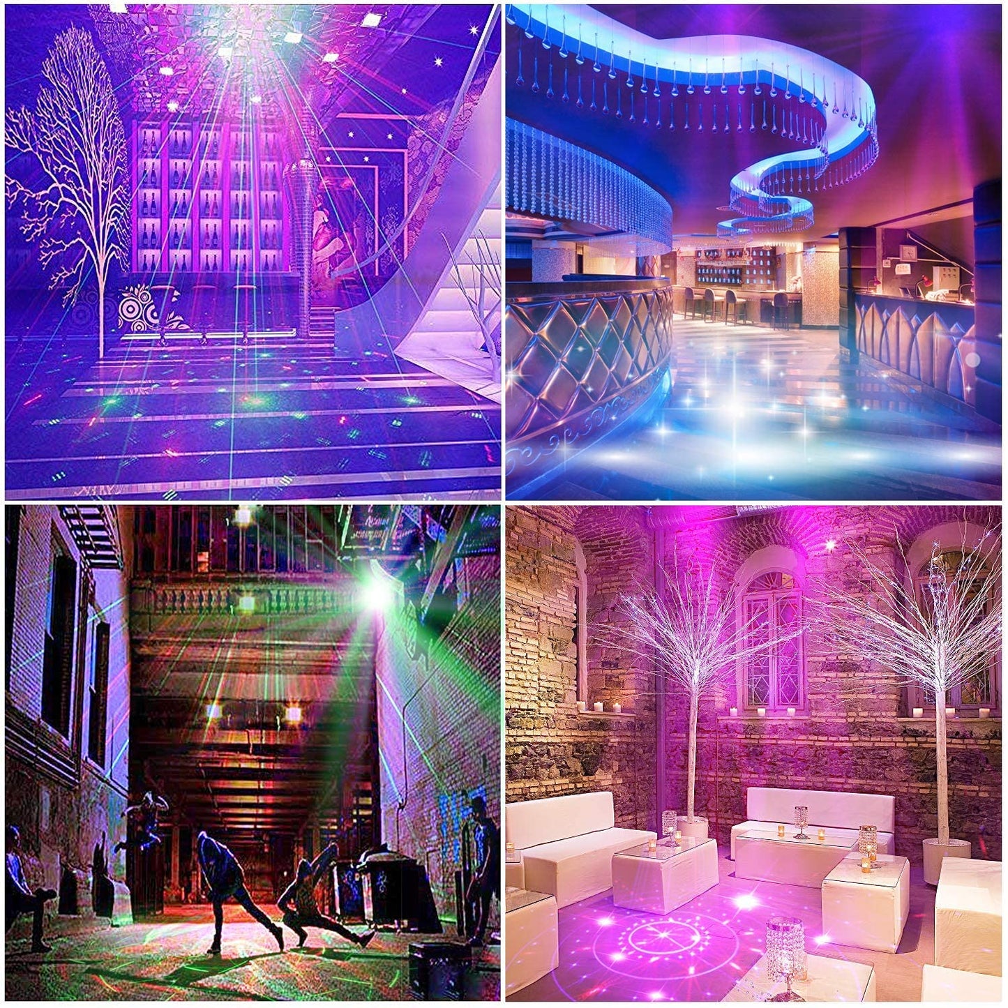 Laser LED Rotating Ball Lights Auto Sound Activated DJ Disco Party Stage Projector Lights