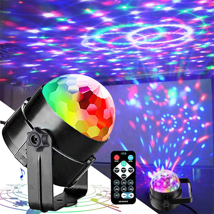 IR Remote Control LED Crystal Magical Ball 3W Mini RGB Party Lighting Disco Ball Light