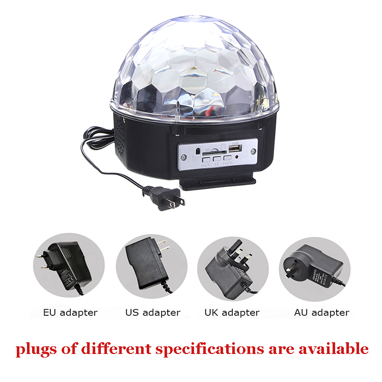 LED Crystal Magical Disco Ball Light with MP3 Remote Control Strobe DJ KTV Party Stage Lights