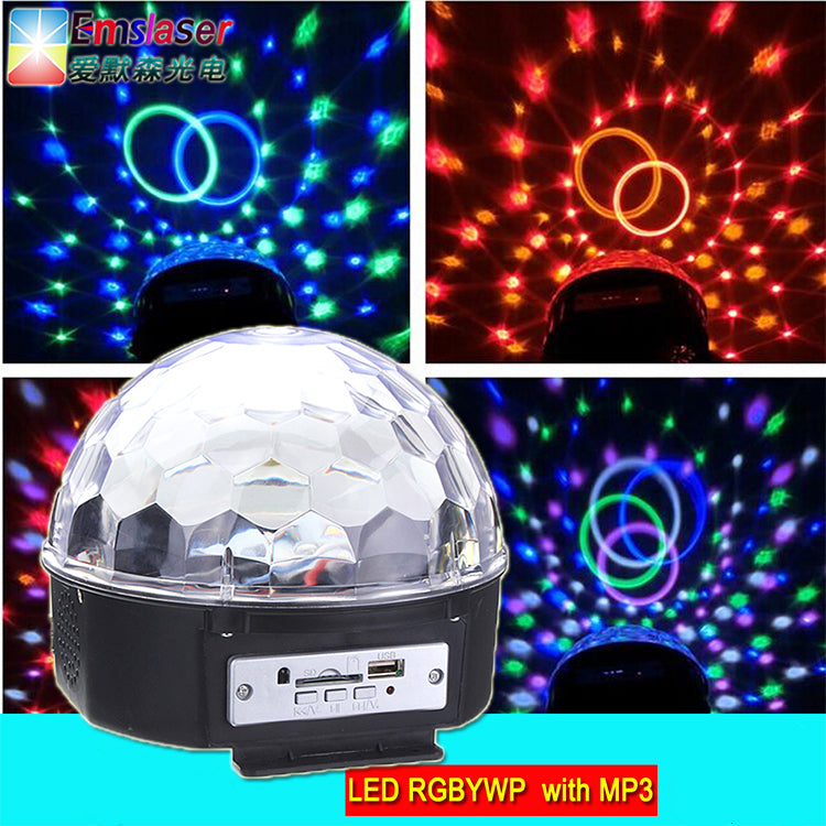 LED Crystal Magical Disco Ball Light with MP3 Remote Control Strobe DJ KTV Party Stage Lights