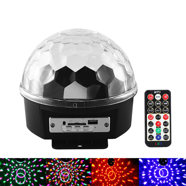 LED Crystal Magical Disco Ball Light with MP3 Remote Control Strobe DJ KTV Party Stage Lights