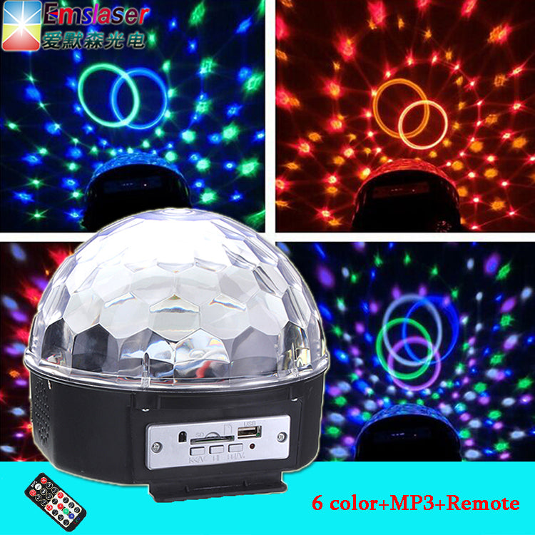 LED Crystal Magical Disco Ball Light with MP3 Remote Control Strobe DJ KTV Party Stage Lights