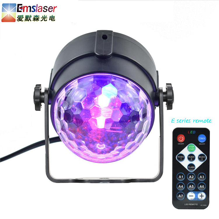 IR Remote Control LED Crystal Magical Ball 3W Mini RGB Party Lighting Disco Ball Light