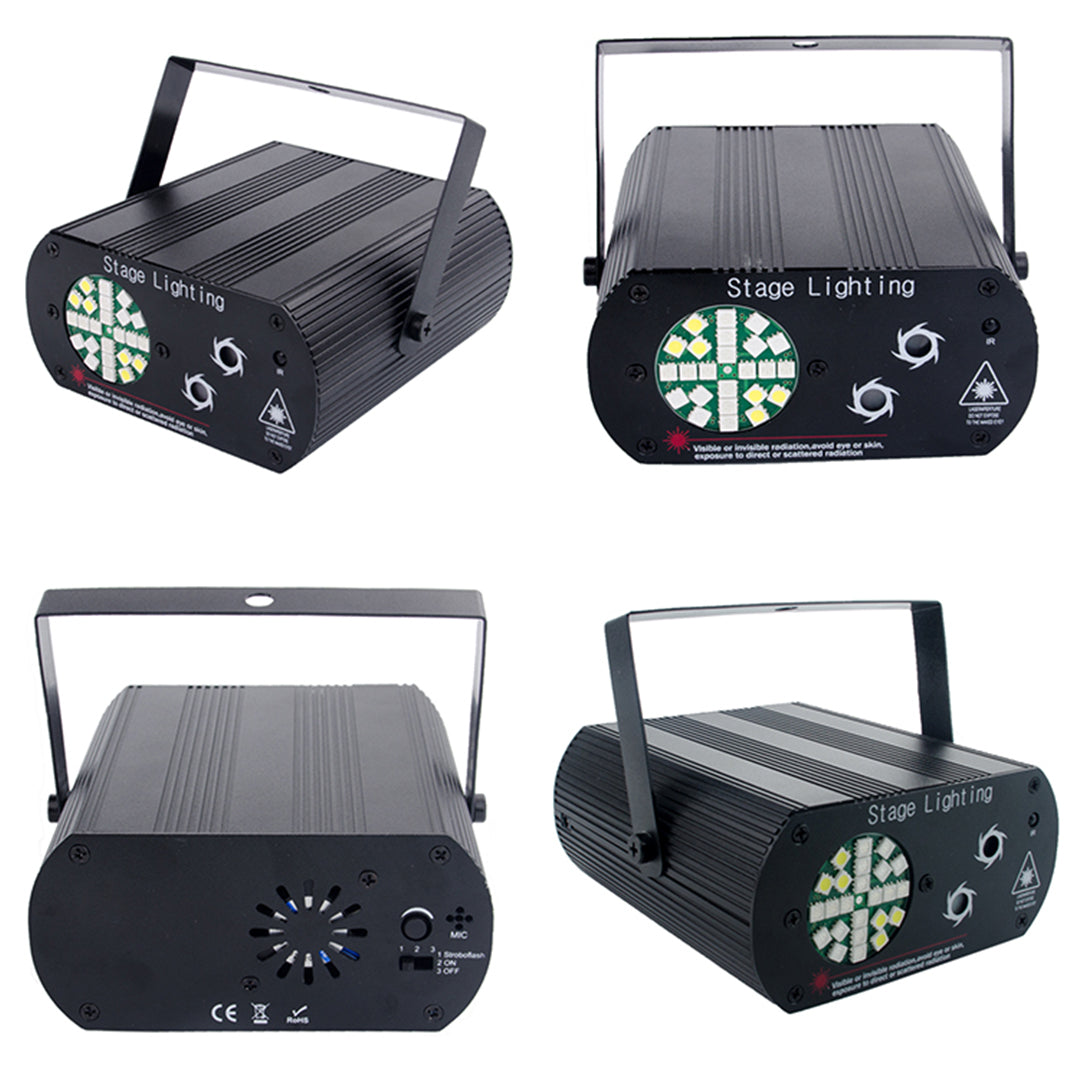 Sound Activated DJ Disco Stage Party Lights RGB Flash Strobe Projector LED Laser Light